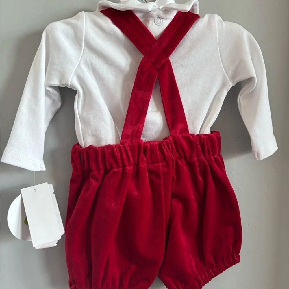 NWT Edgehill Collection Baby Boy Long Sleeve toy soldier Velvet Shortall Set